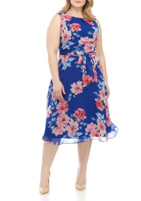 jessica howard sleeveless chiffon dress with bel