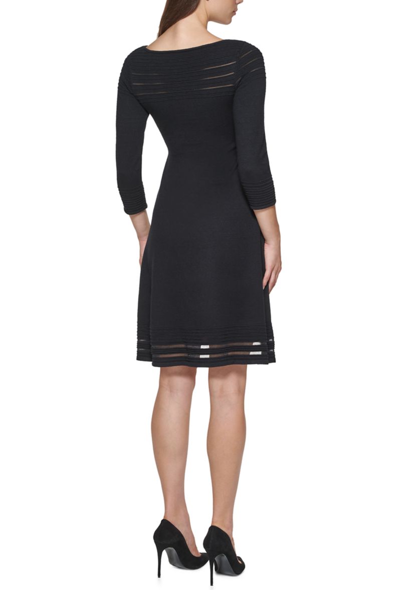 Womens 3-Quarter A-Line Sweater Dress