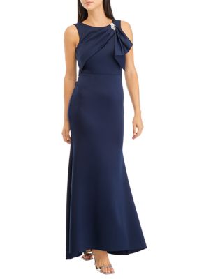 Jessica Howard Women's Embellished Boat Neck Scuba Gown