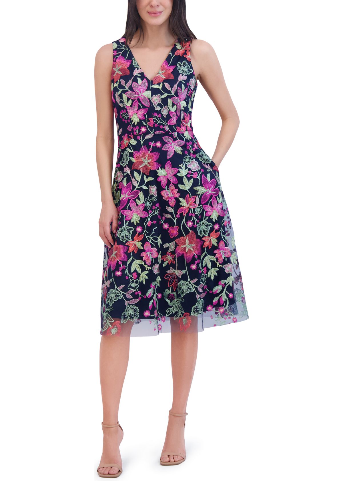 Womens Floral Printed Sheath Dress