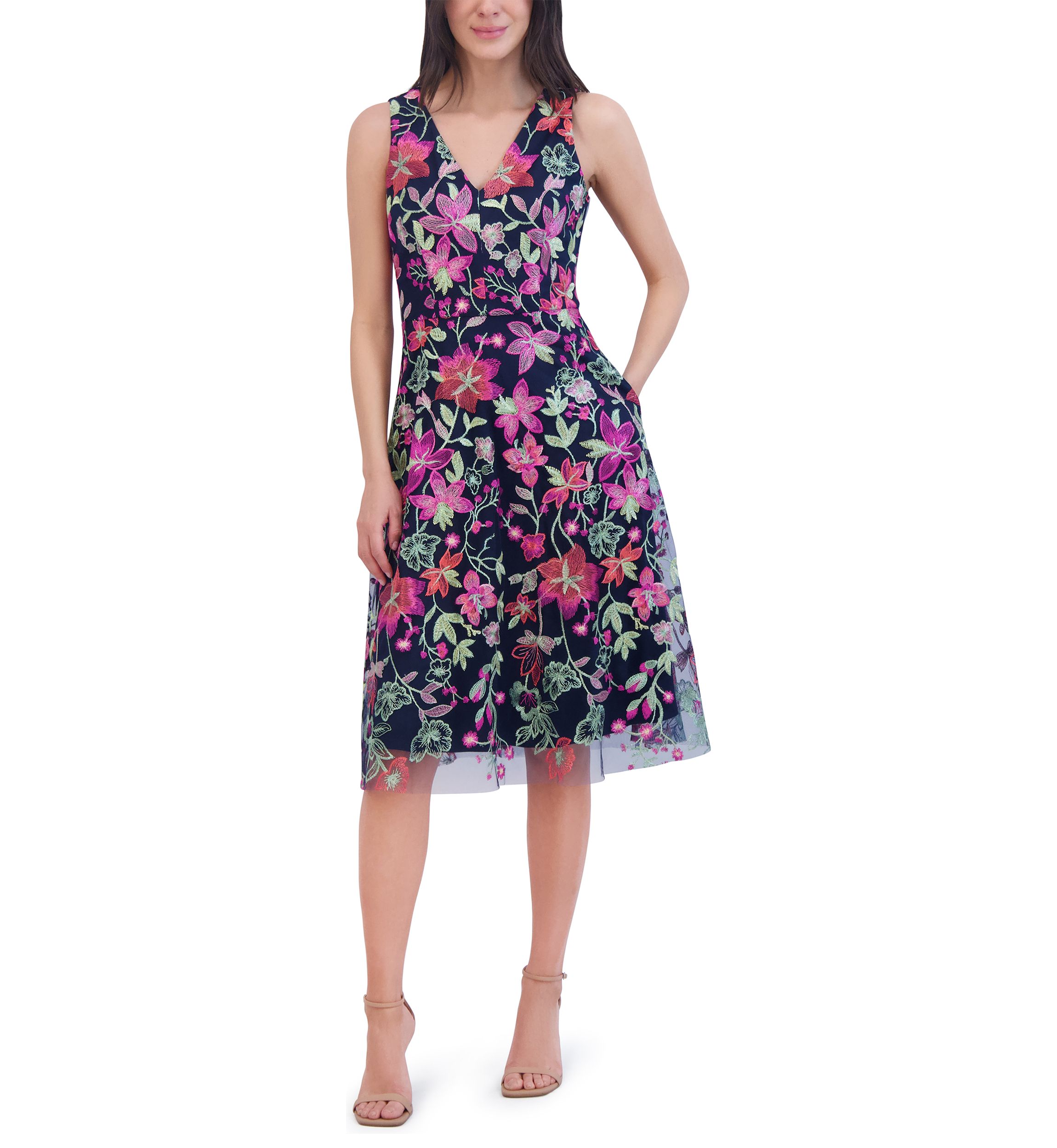 Womens Floral Printed Sheath Dress