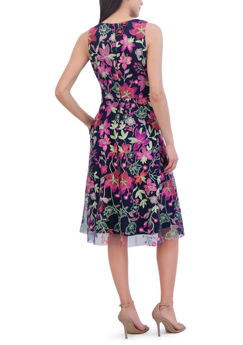 Womens Floral Printed Sheath Dress