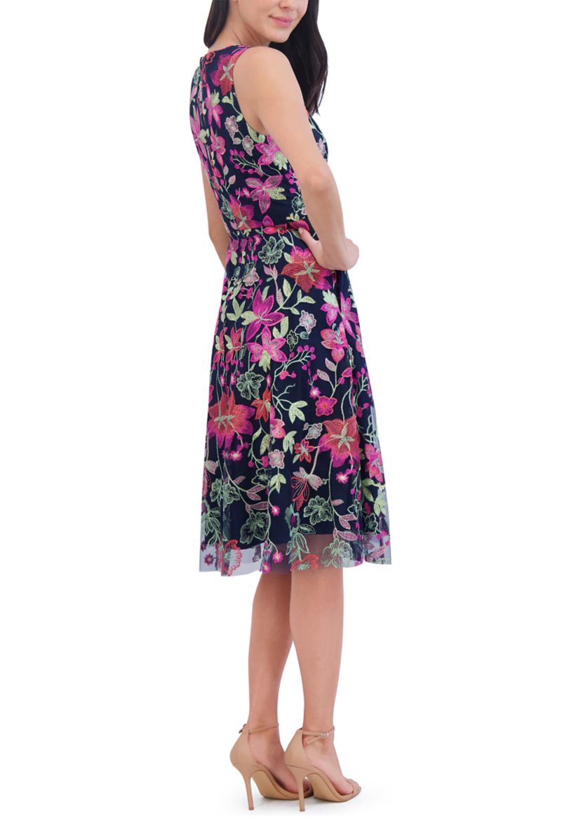 Womens Floral Printed Sheath Dress