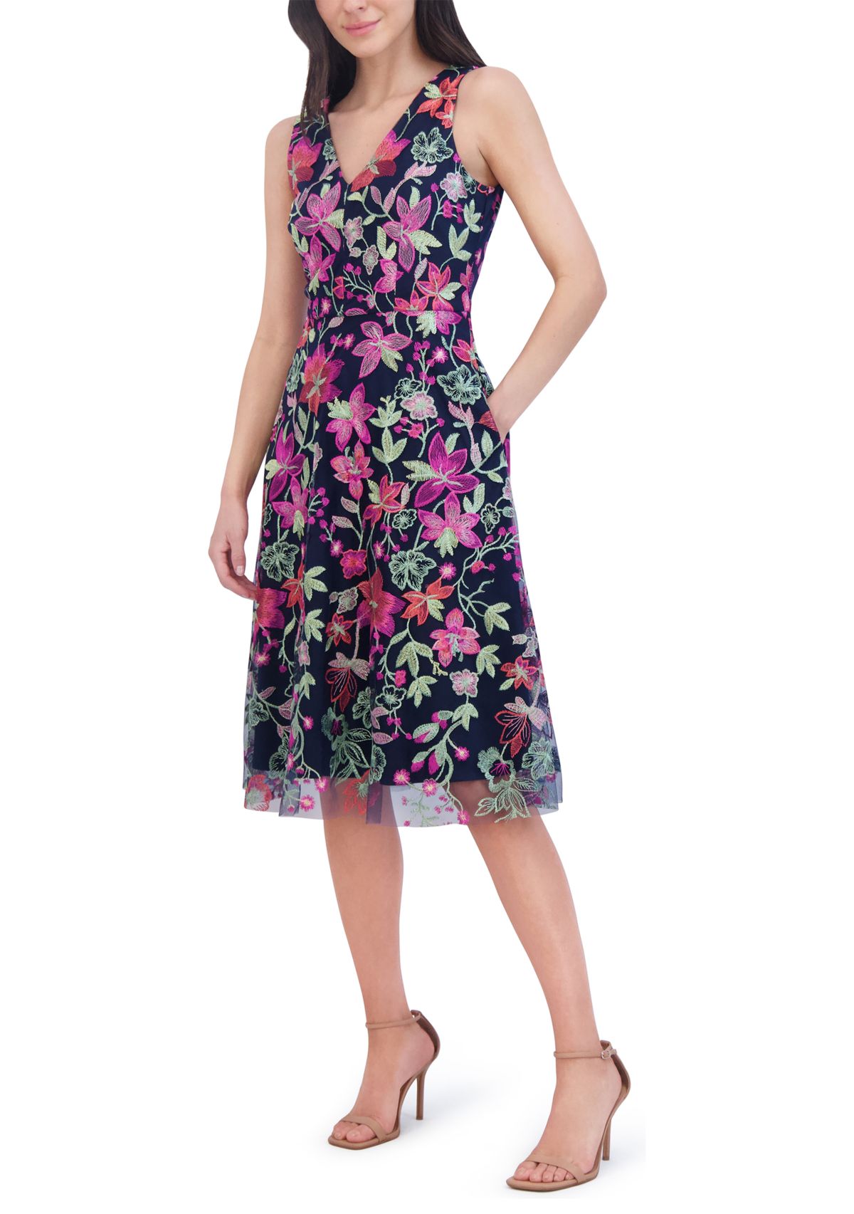 Womens Floral Printed Sheath Dress