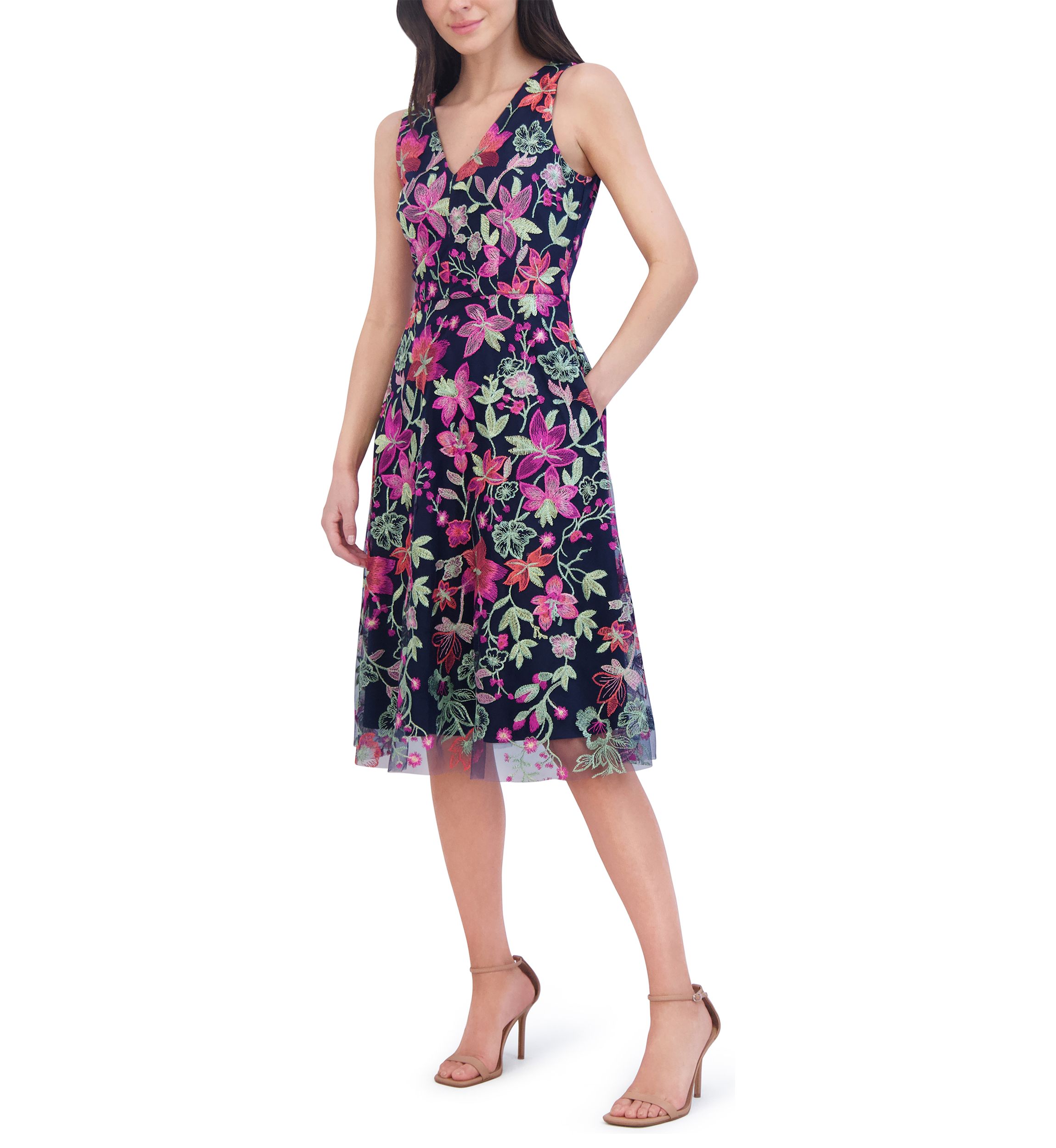 Womens Floral Printed Sheath Dress