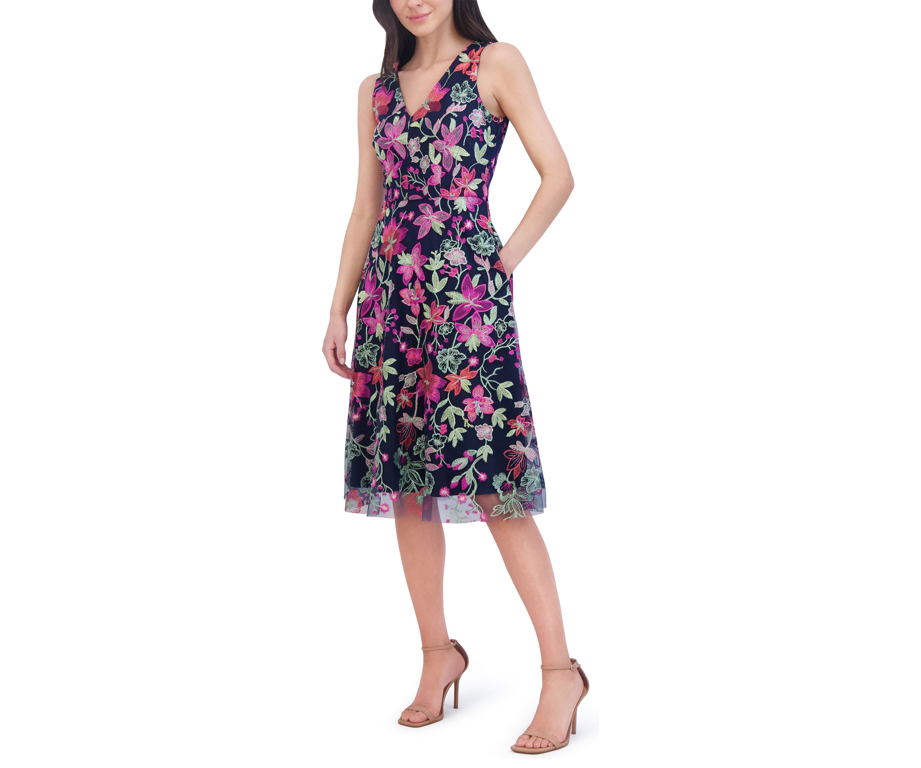 Womens Floral Printed Sheath Dress