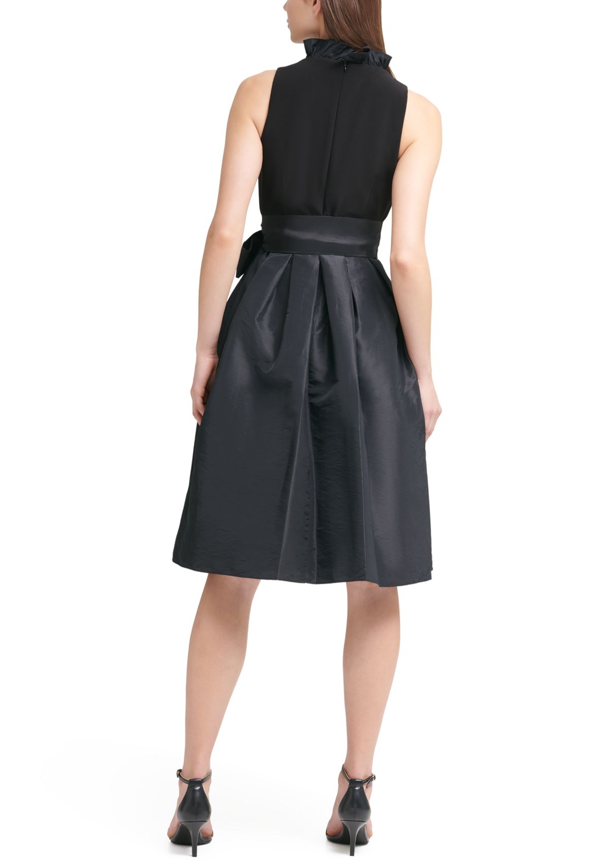 Womens Taffeta Fit and Flare Dress
