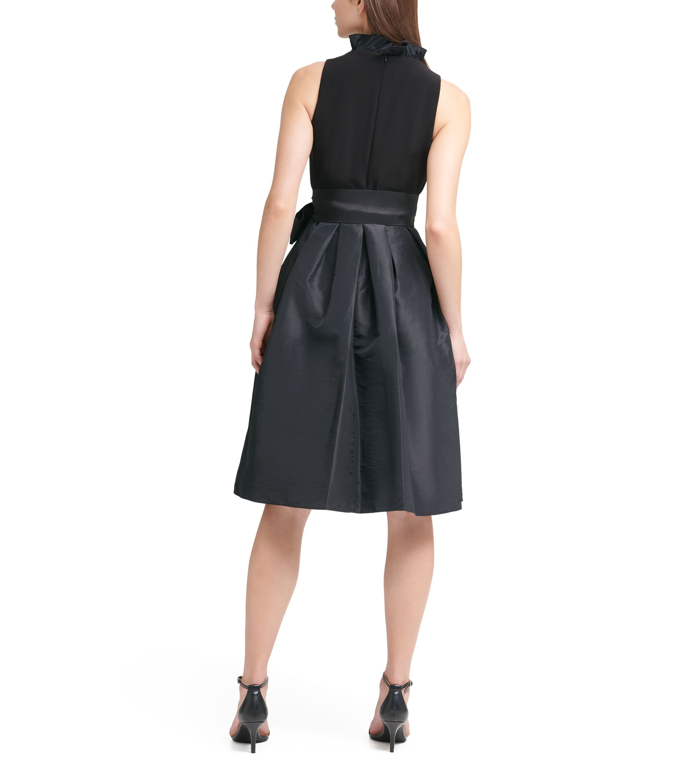 Womens Taffeta Fit and Flare Dress