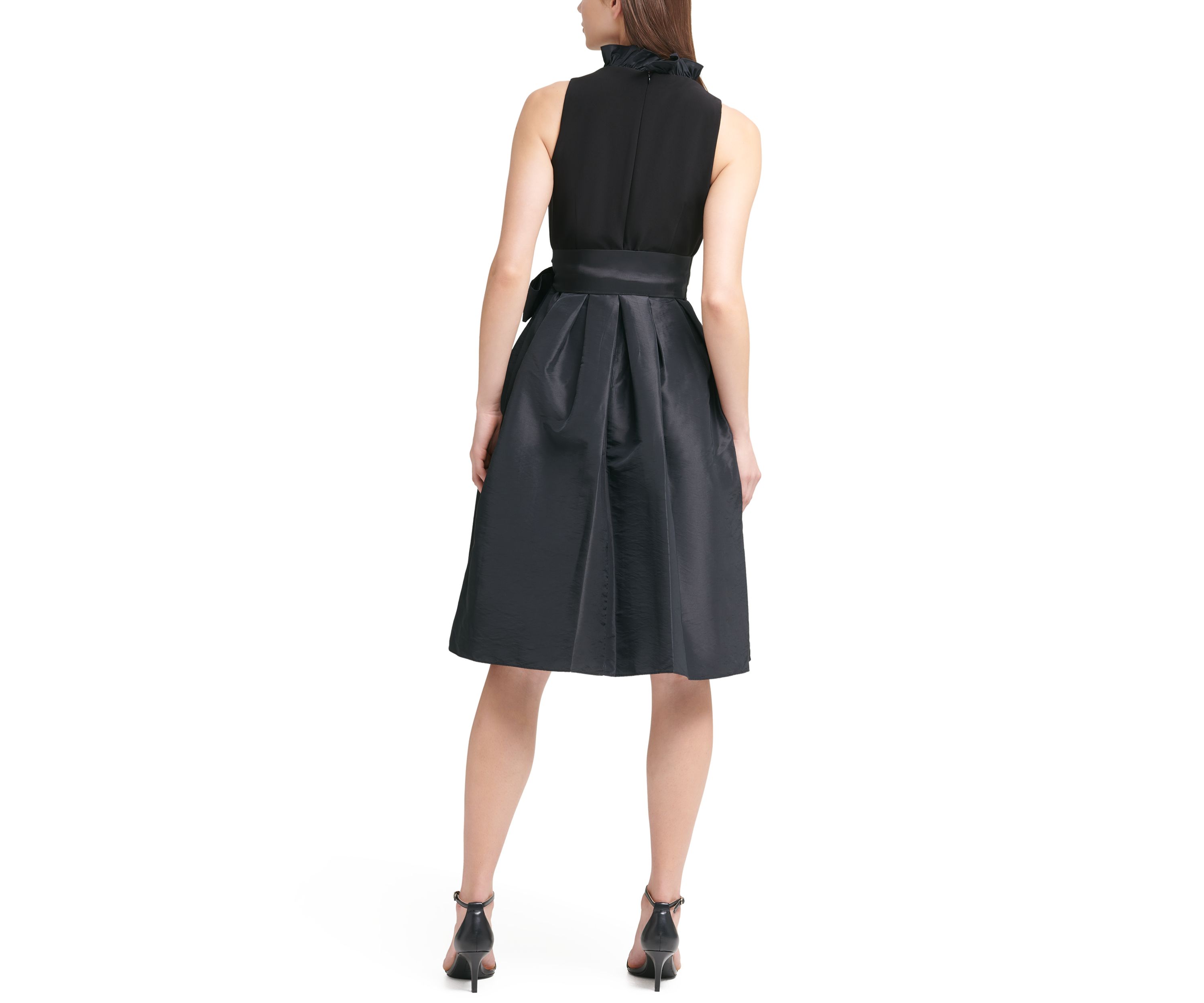 Womens Taffeta Fit and Flare Dress