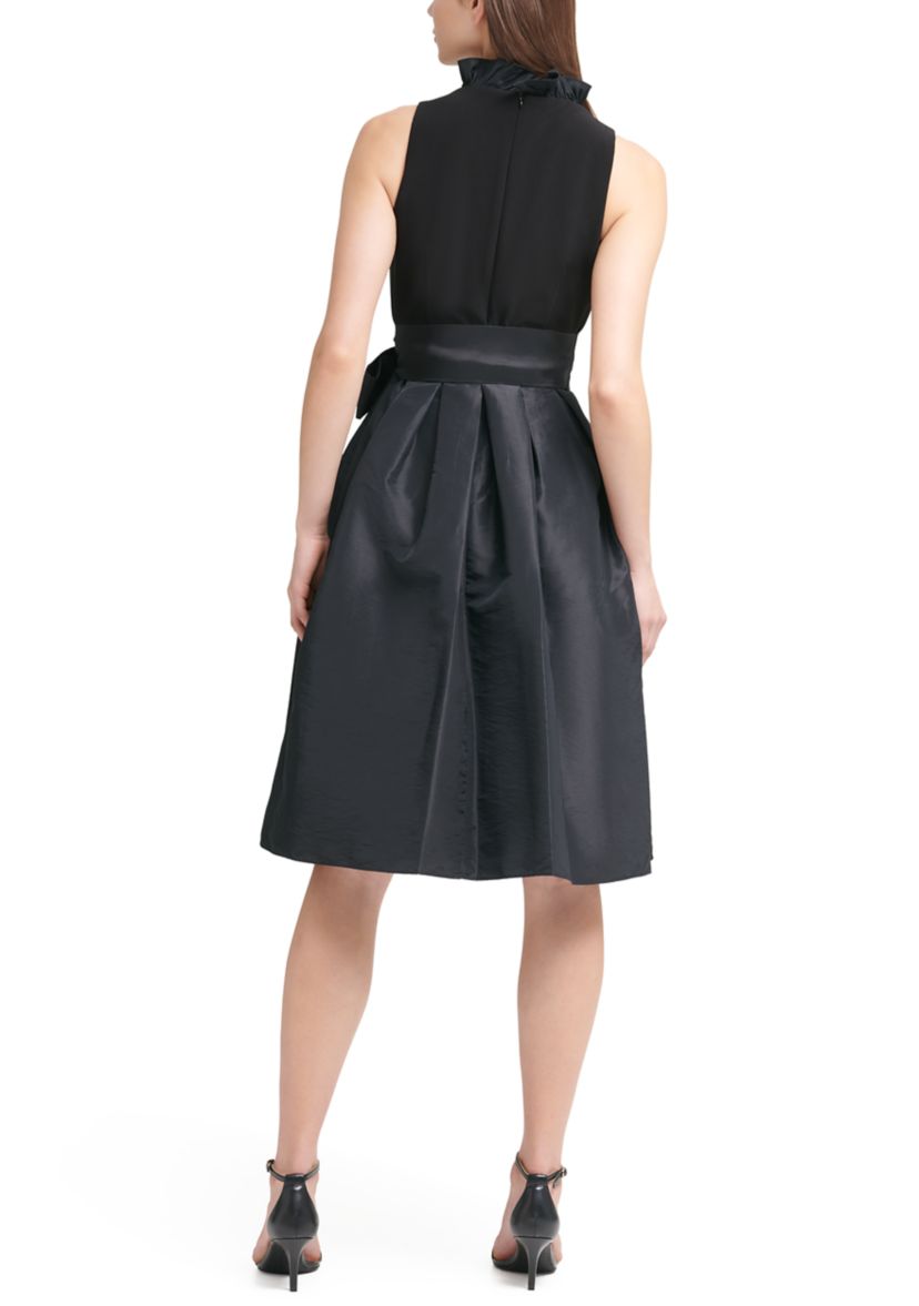 Womens Taffeta Fit and Flare Dress