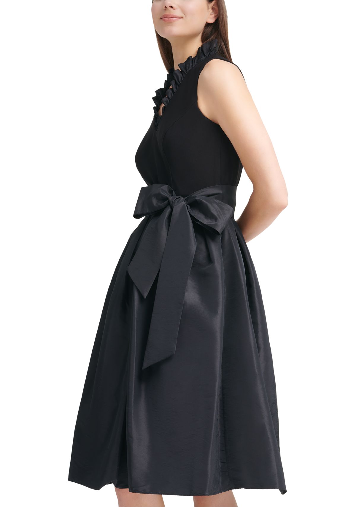 Womens Taffeta Fit and Flare Dress