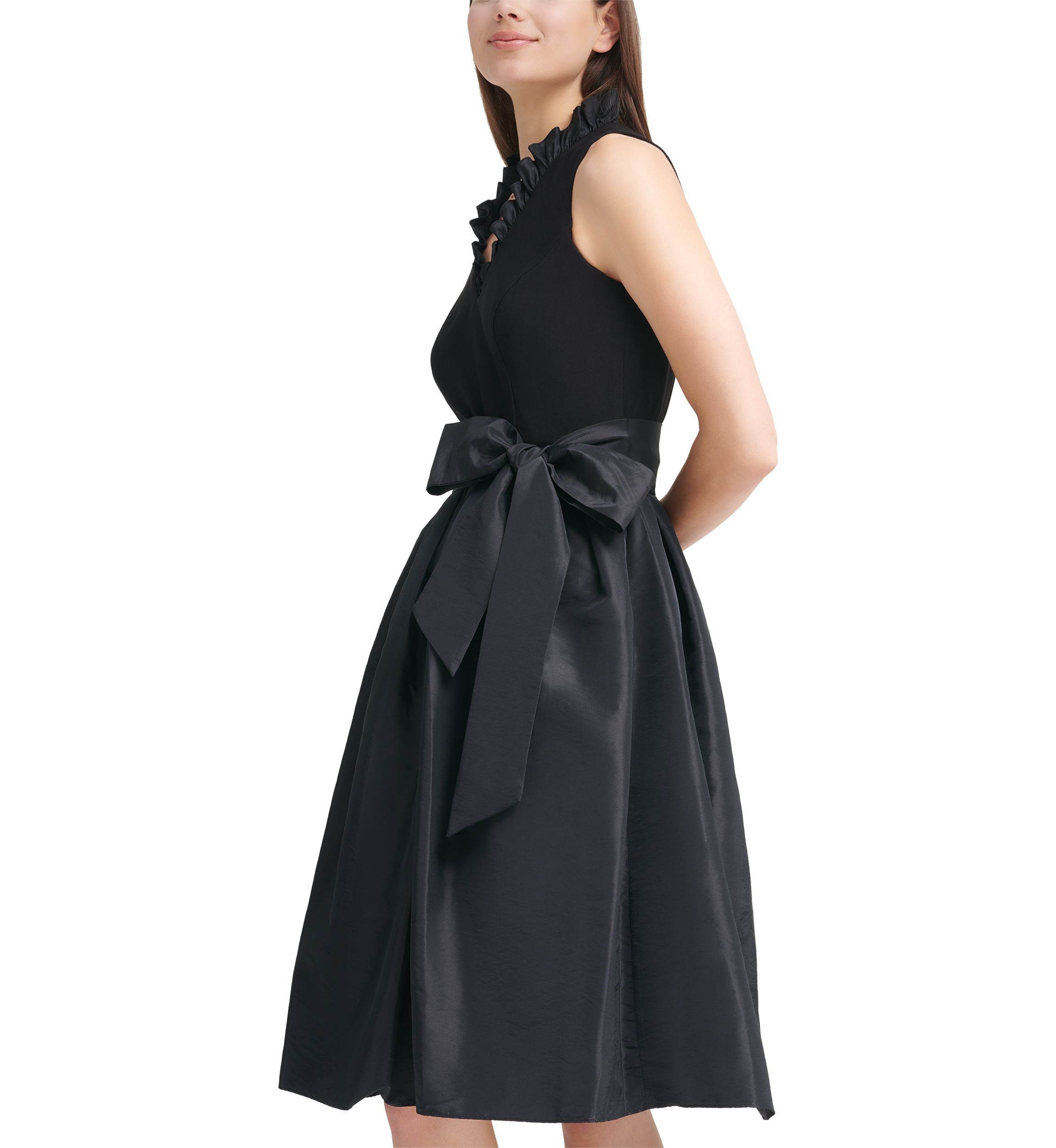 Womens Taffeta Fit and Flare Dress