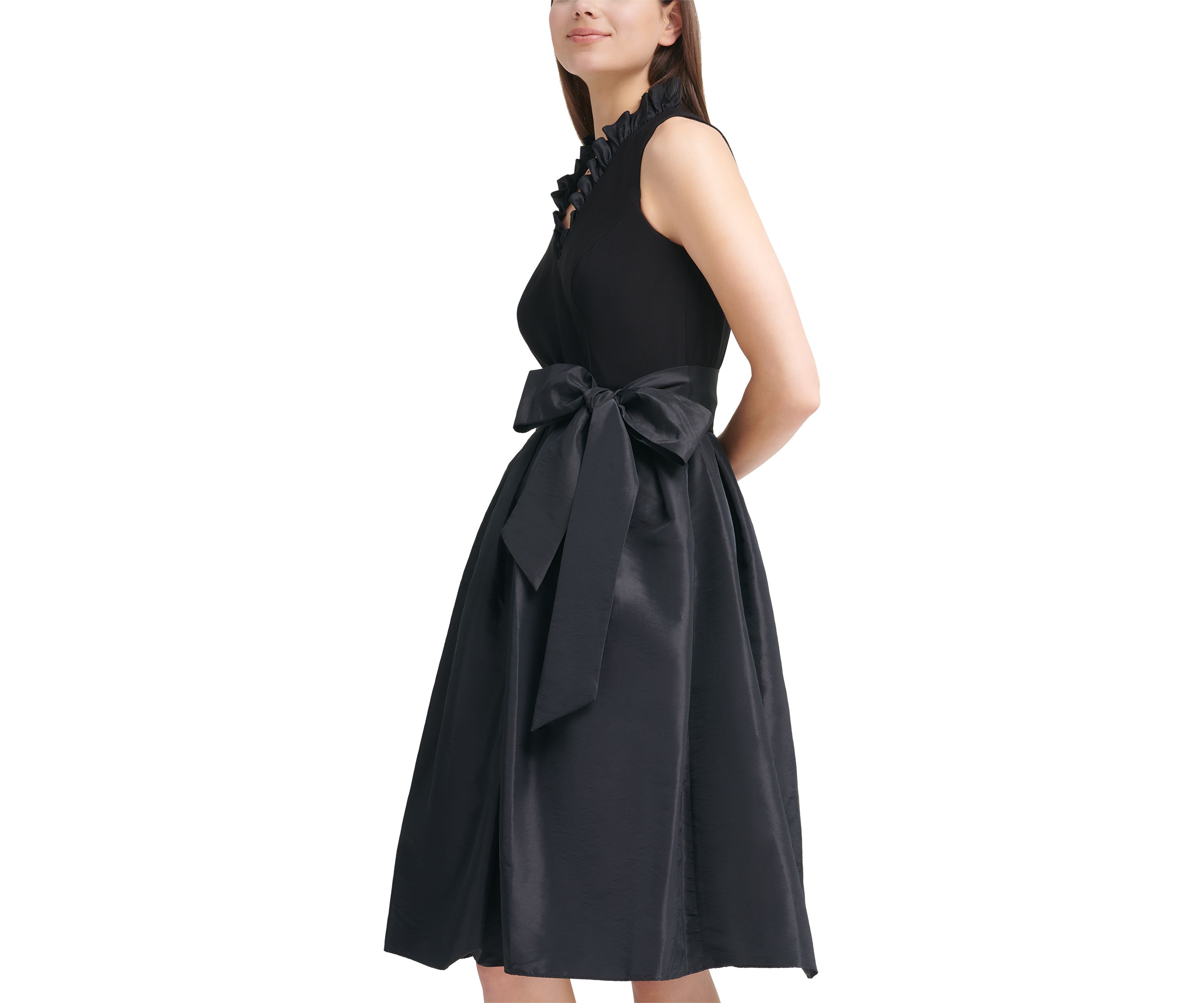 Womens Taffeta Fit and Flare Dress