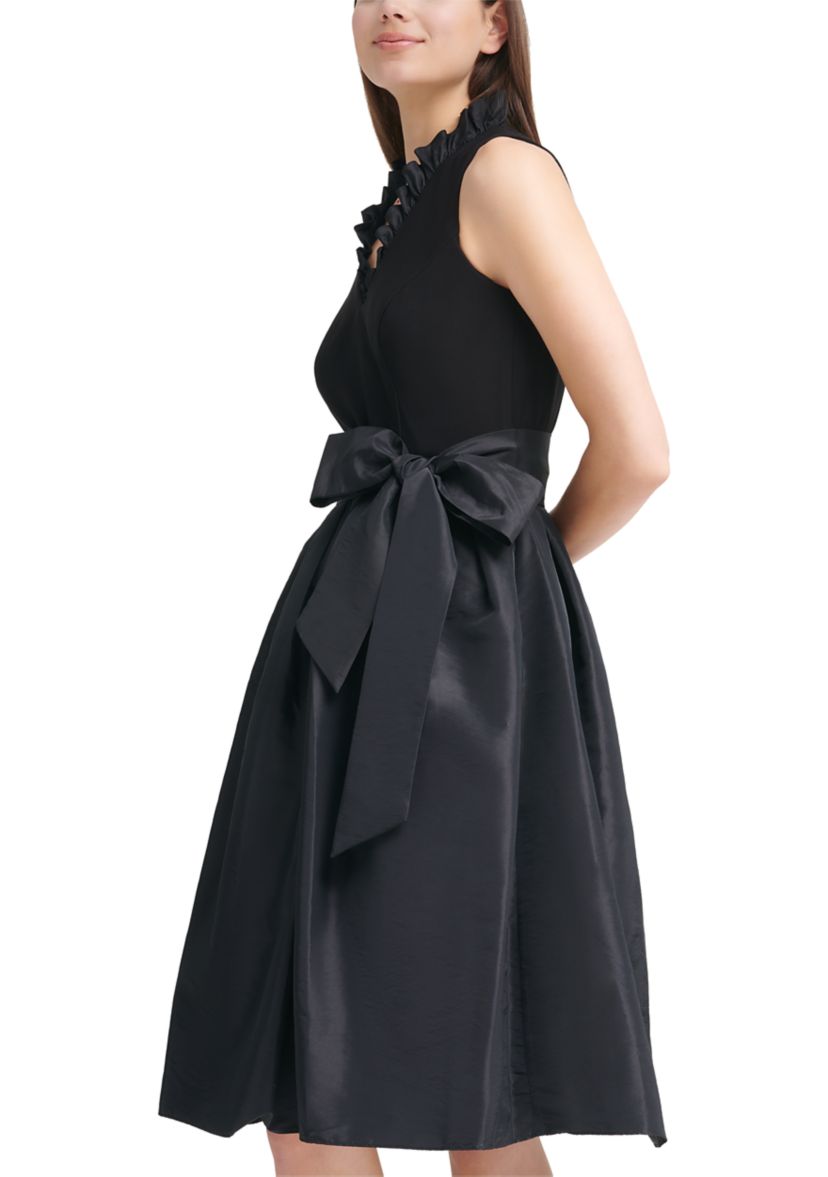 Womens Taffeta Fit and Flare Dress