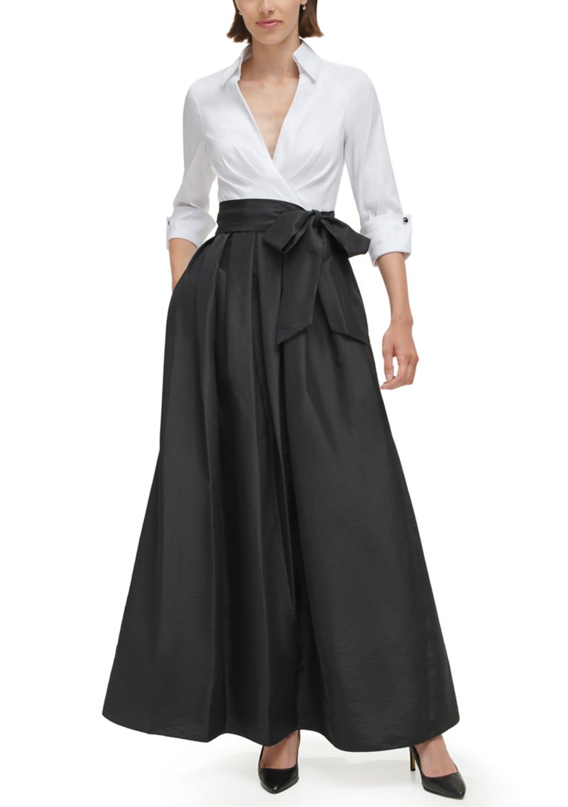 jessica howard shirt dress Jessica Howard Women's Extended Cap-Sleeve Belted Shirt Dress