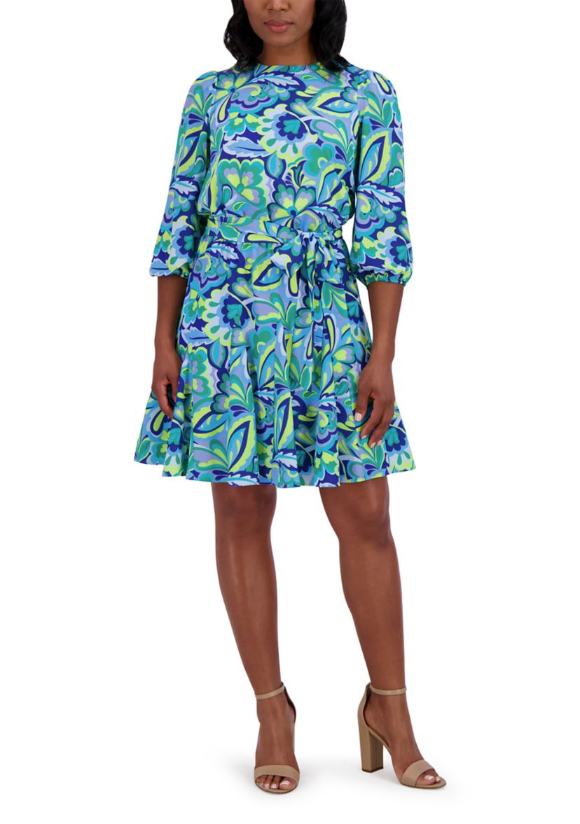 navy blue dress for baby girl Jessica Howard Womens Dress, Blue Multi, 8 at Amazon Women's Clothing store main image 1