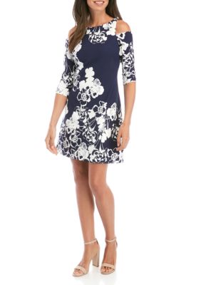 jessica howard cold shoulder floral shift dres
