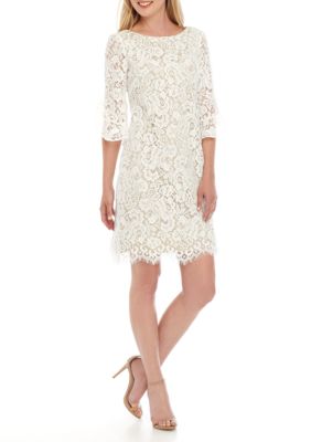 Jessica Howard Ruffle Sleeve Lace Shift Dress | belk