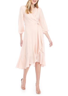 jessica howard short sleeve floral faux wrap dres