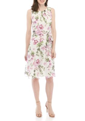 jessica howard sleeveless chiffon dress with self bel