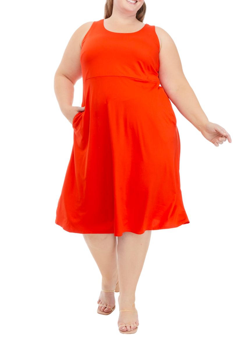 Plus Size Sleeveless Knit Dress