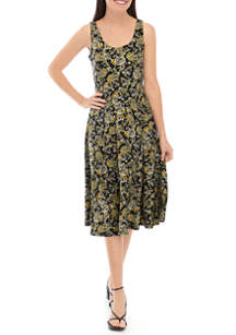 52seven Women's Sleeveless Paisley Print Yummy A-Line Midi Dress | belk