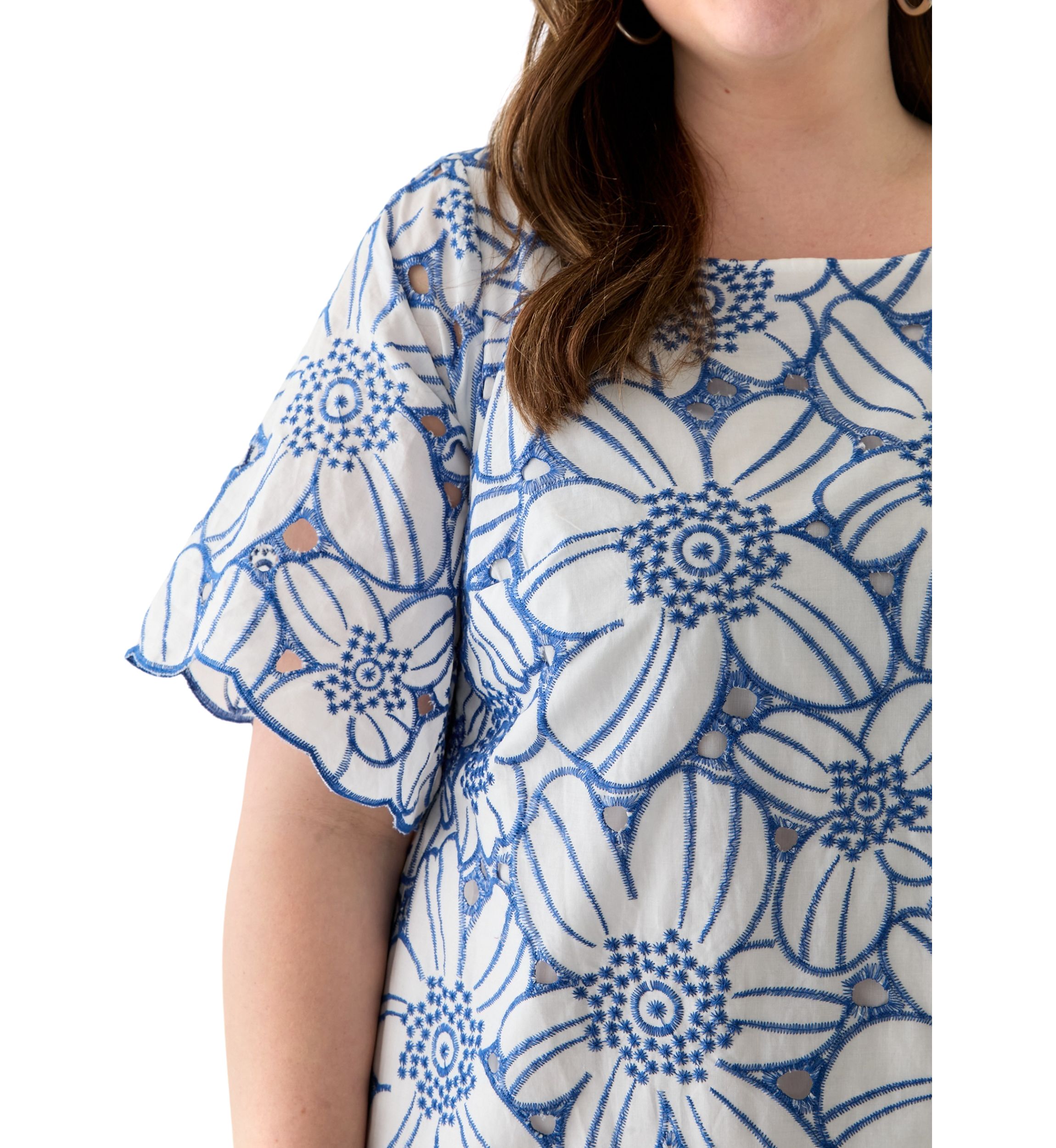 Plus Size Short Sleeve Crew Neck Floral Print Dress