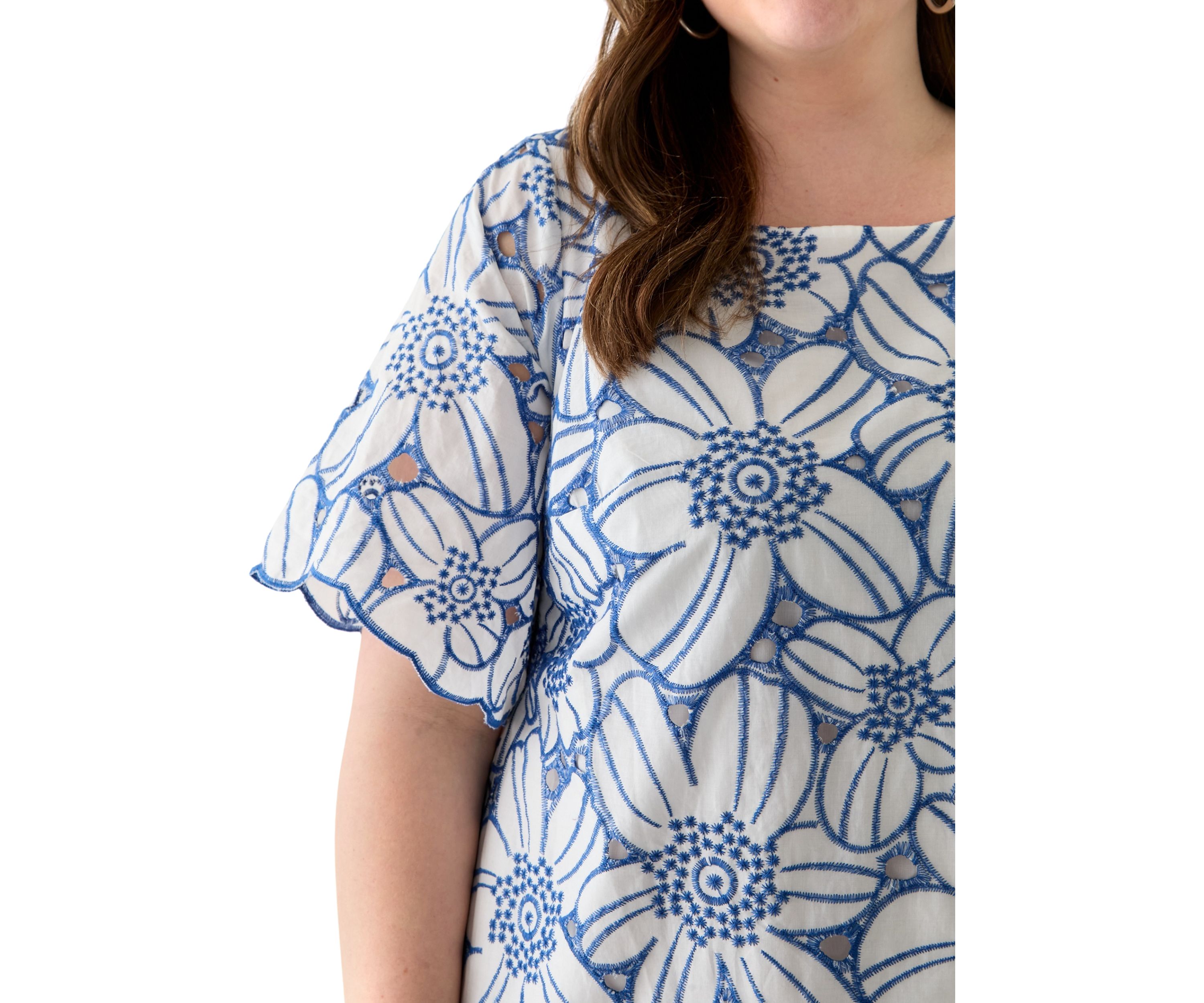 Plus Size Short Sleeve Crew Neck Floral Print Dress