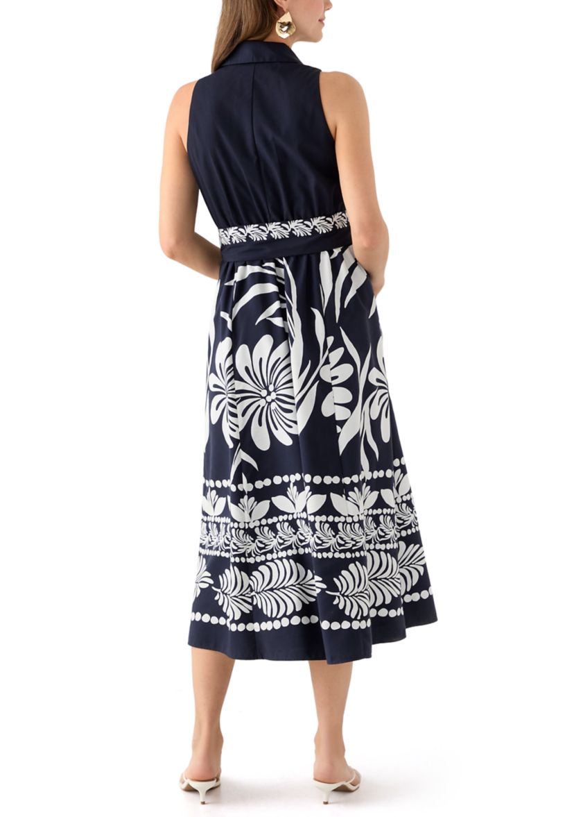 Womens Leaf Printed Shirtdress