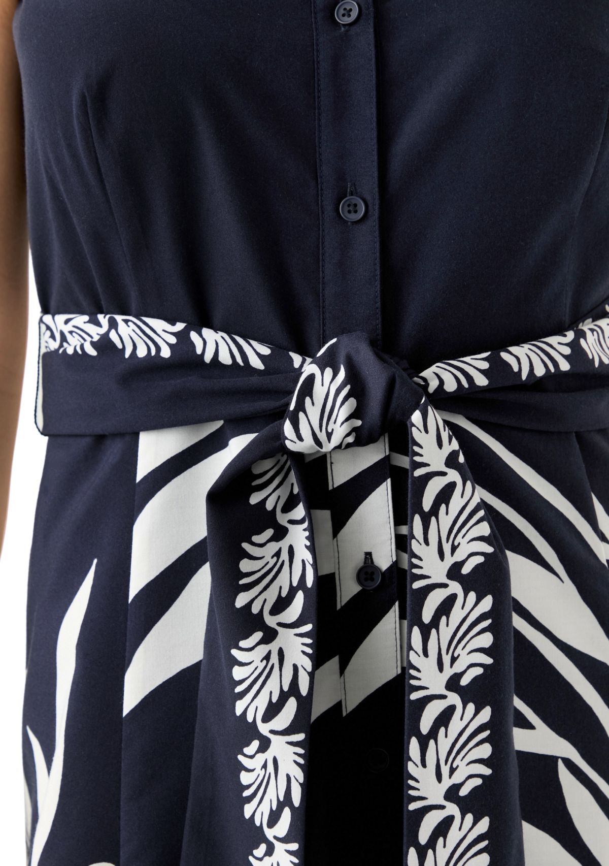 Womens Leaf Printed Shirtdress