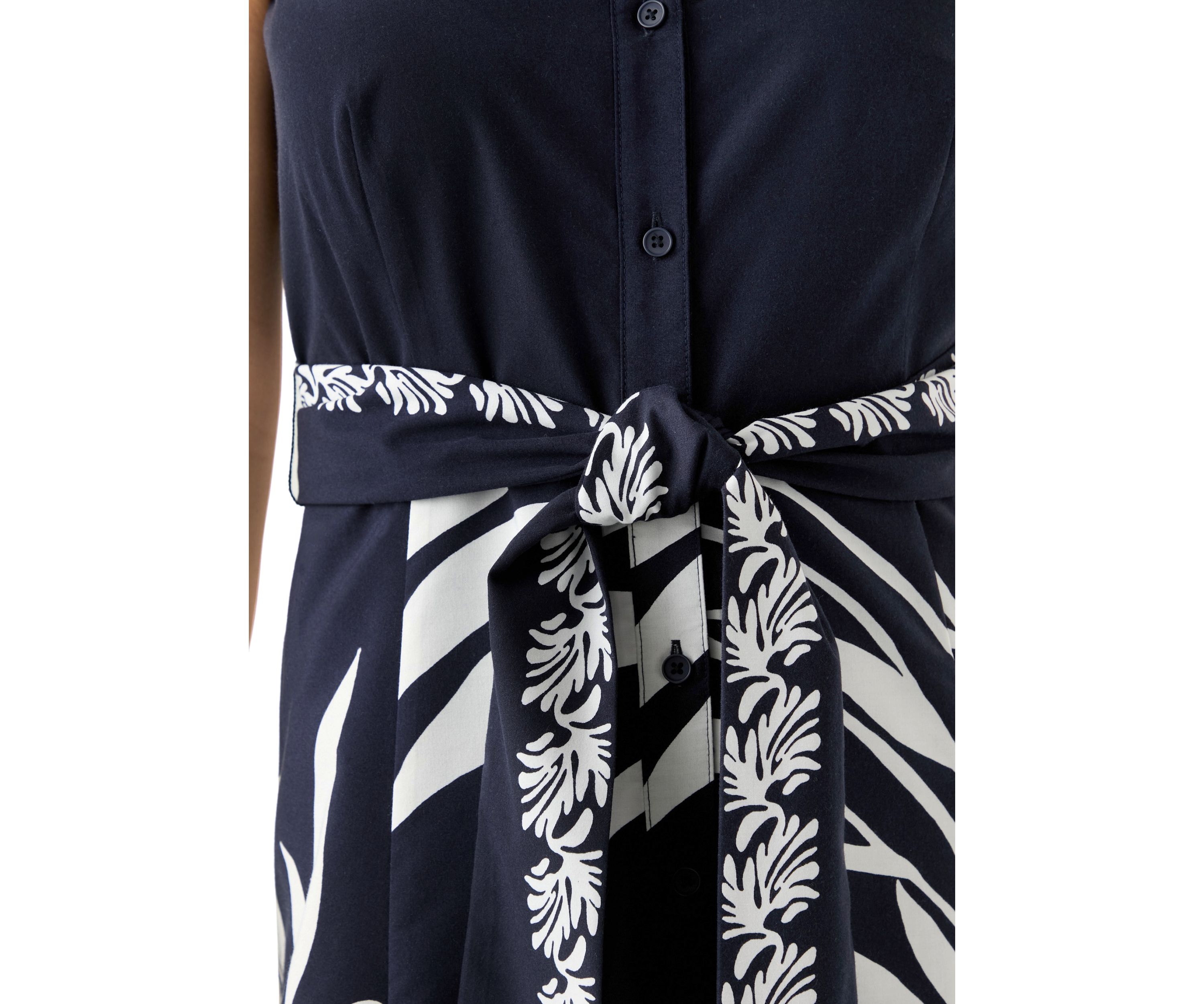 Womens Leaf Printed Shirtdress