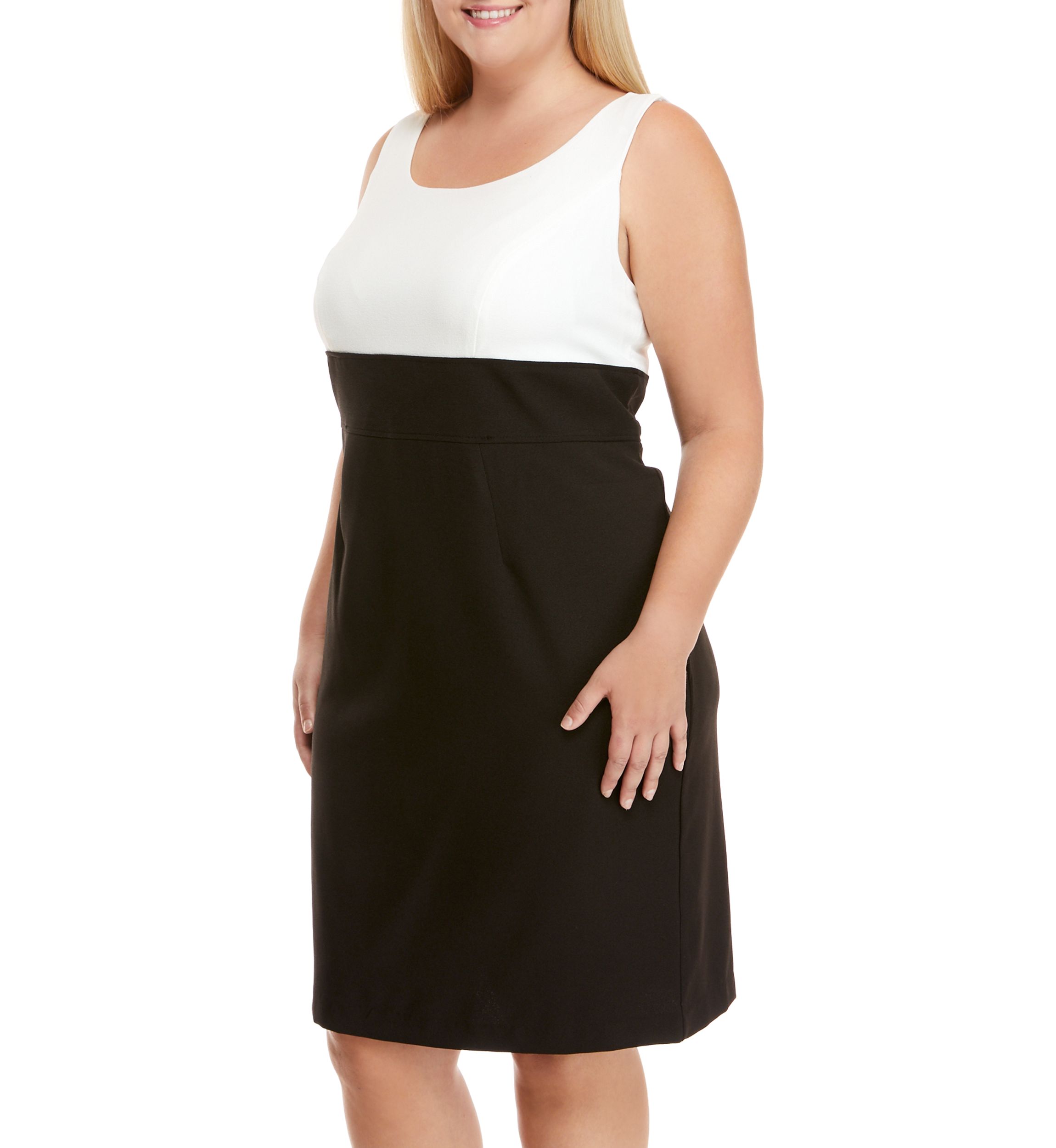 Plus Size Tipped Colorblock Sheath Dress