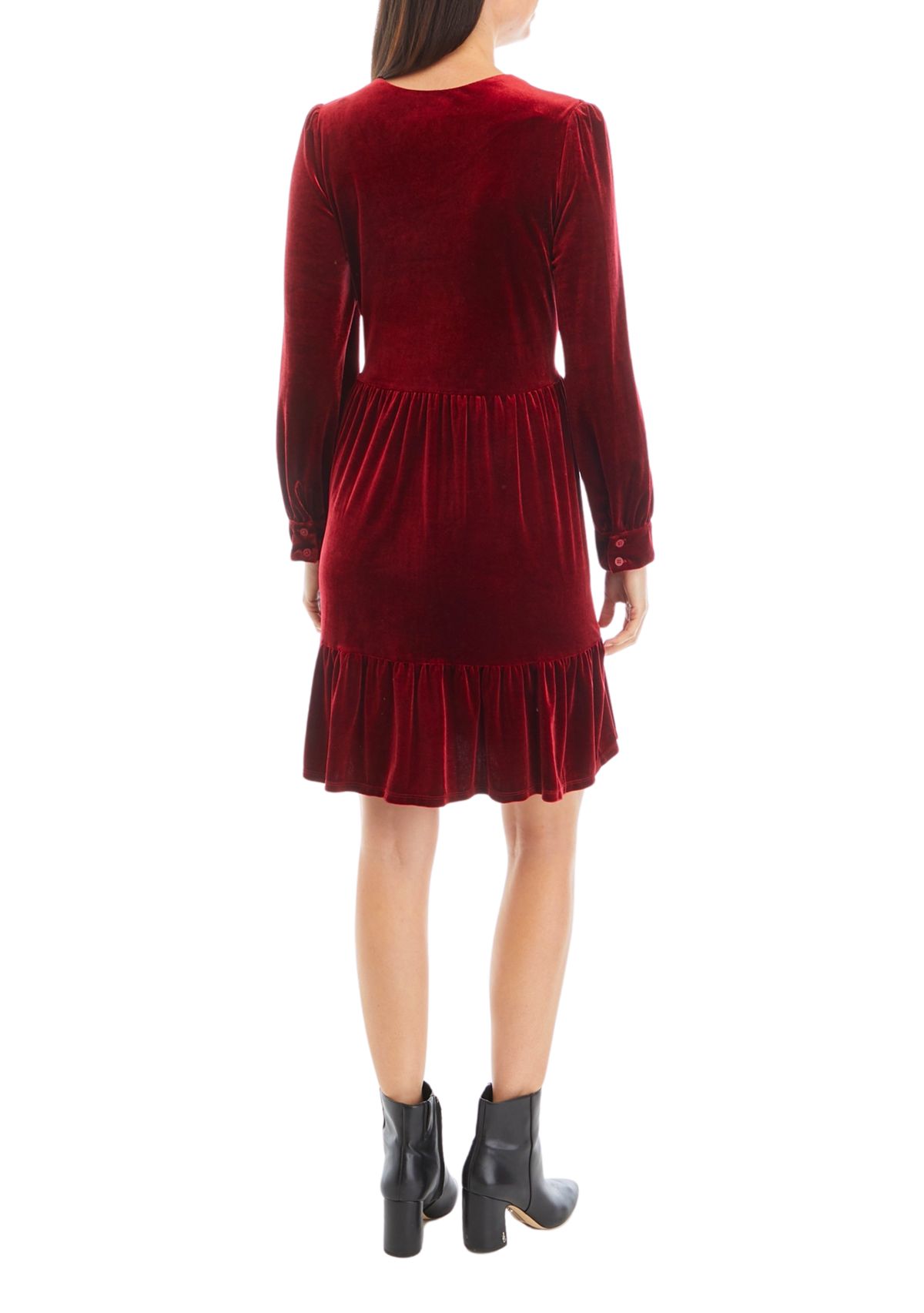 Womens V-Neck Babydoll Dress
