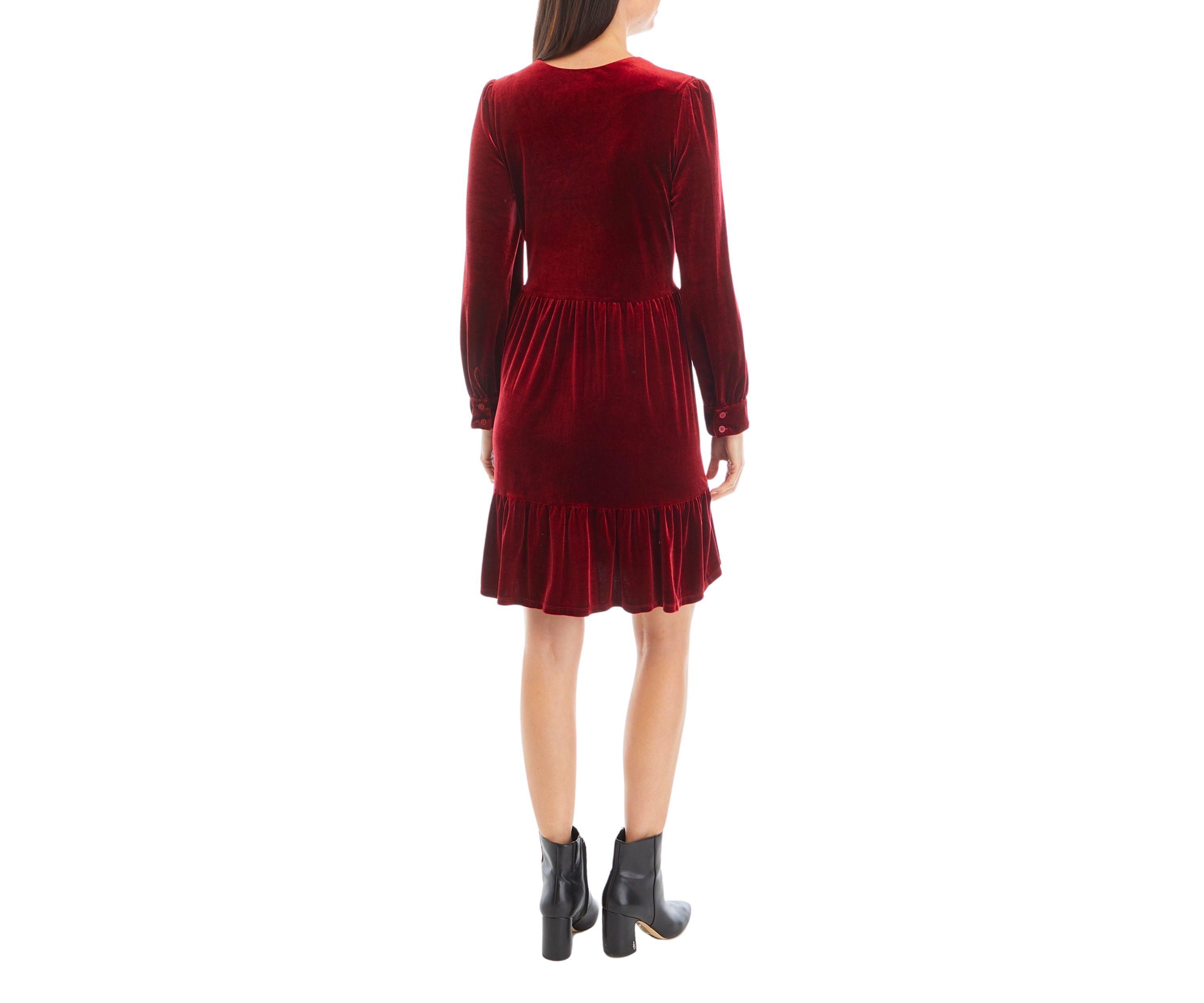 Womens V-Neck Babydoll Dress