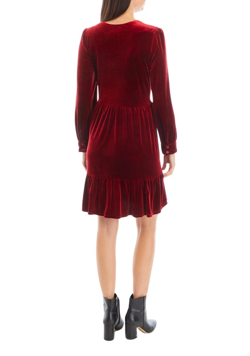 Womens V-Neck Babydoll Dress
