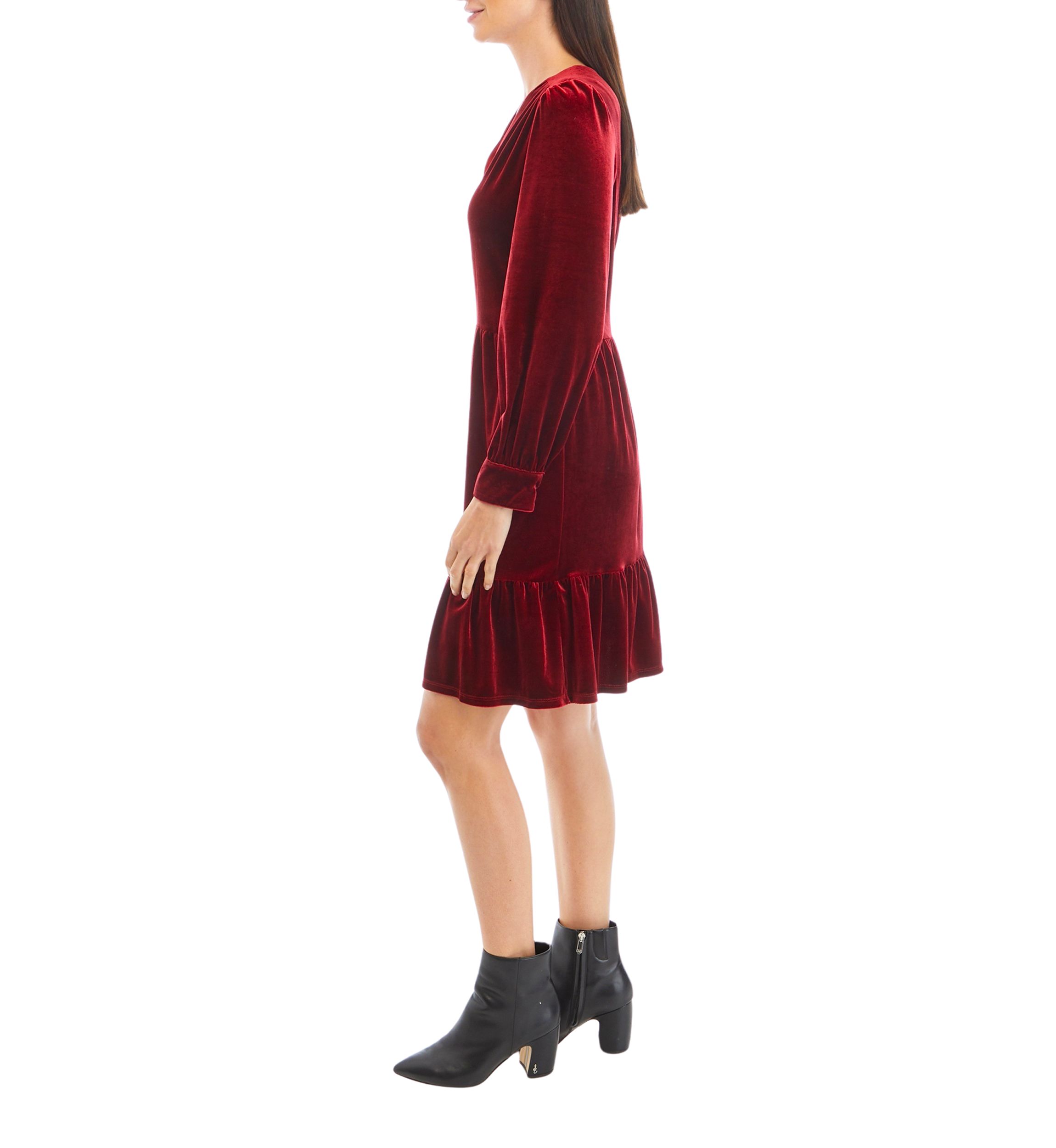 Womens V-Neck Babydoll Dress