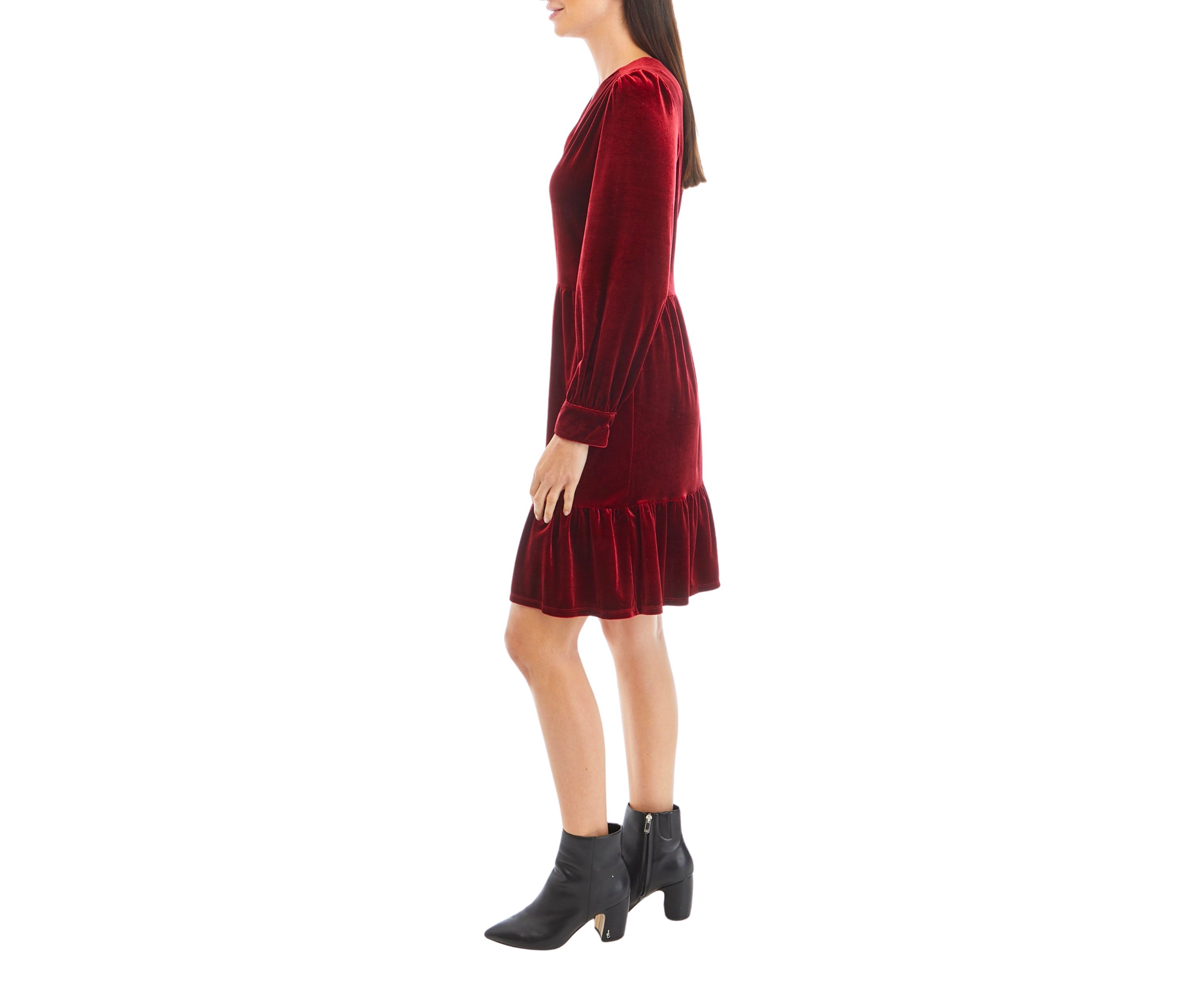 Womens V-Neck Babydoll Dress