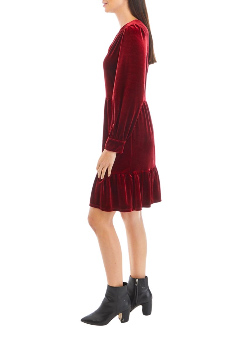 Womens V-Neck Babydoll Dress