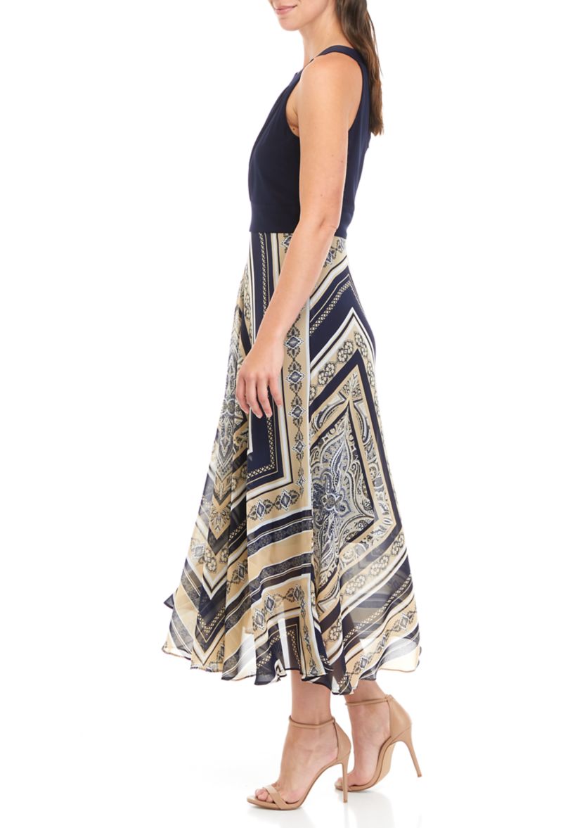 Womens Halter Maxi Dress with Chiffon Hem 