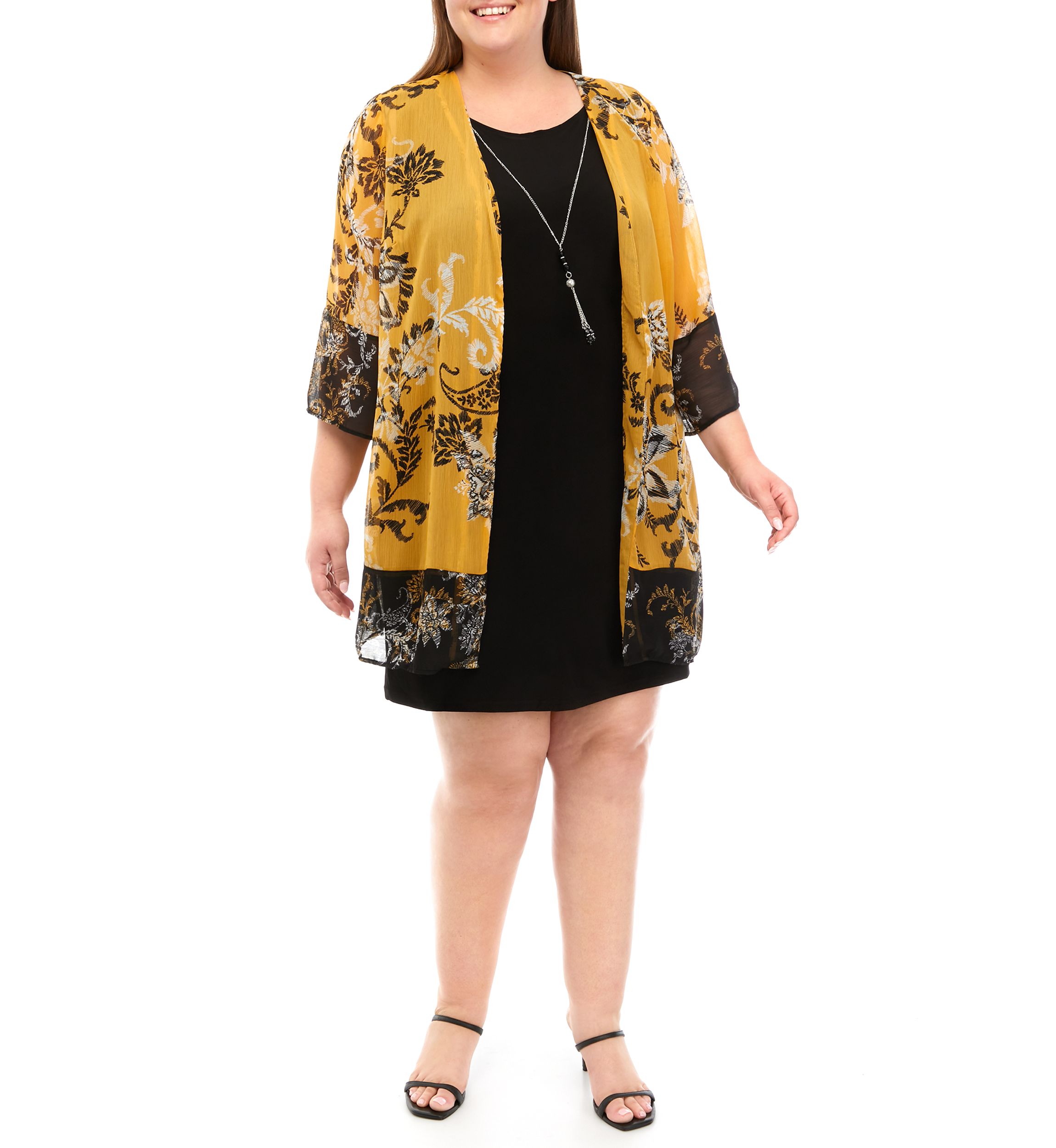 Plus Size Printed Jacket Dress