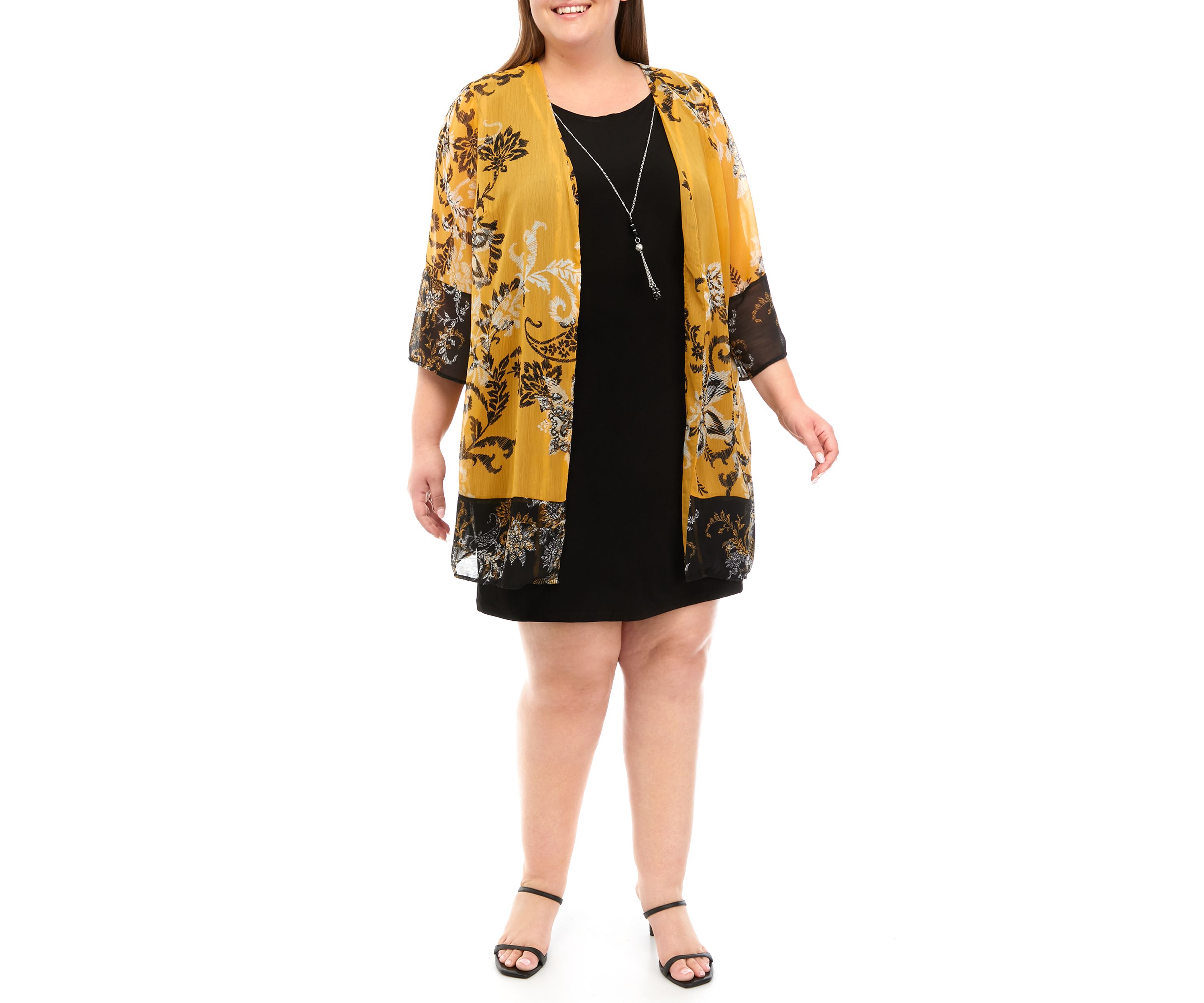 Plus Size Printed Jacket Dress