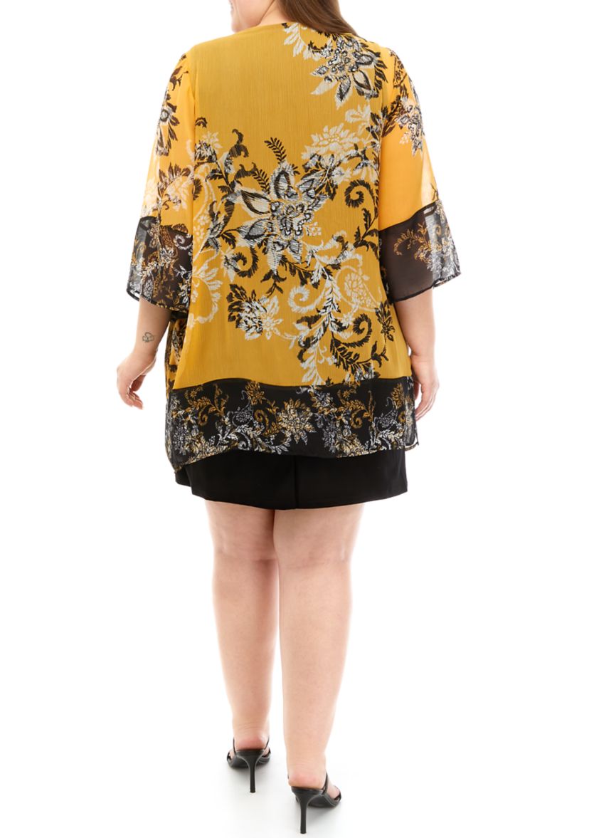 Plus Size Printed Jacket Dress