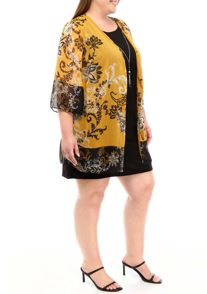 Plus Size Printed Jacket Dress