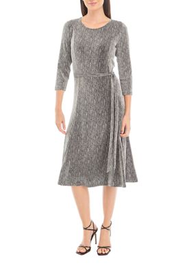 Women's Glitter Knit Fit and Flare Dress