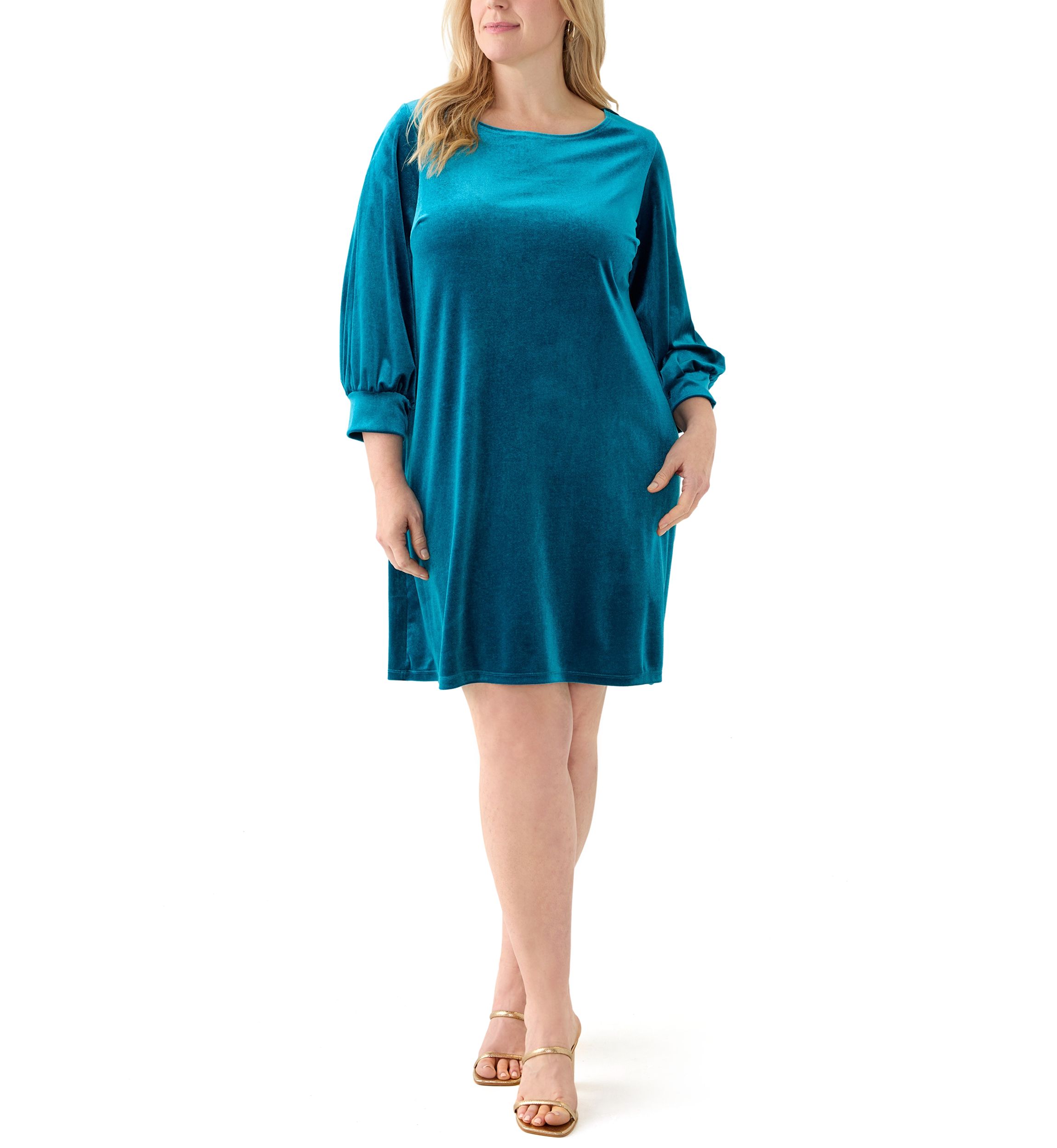 Womens 3/4 Sleeve Sheath Dress
