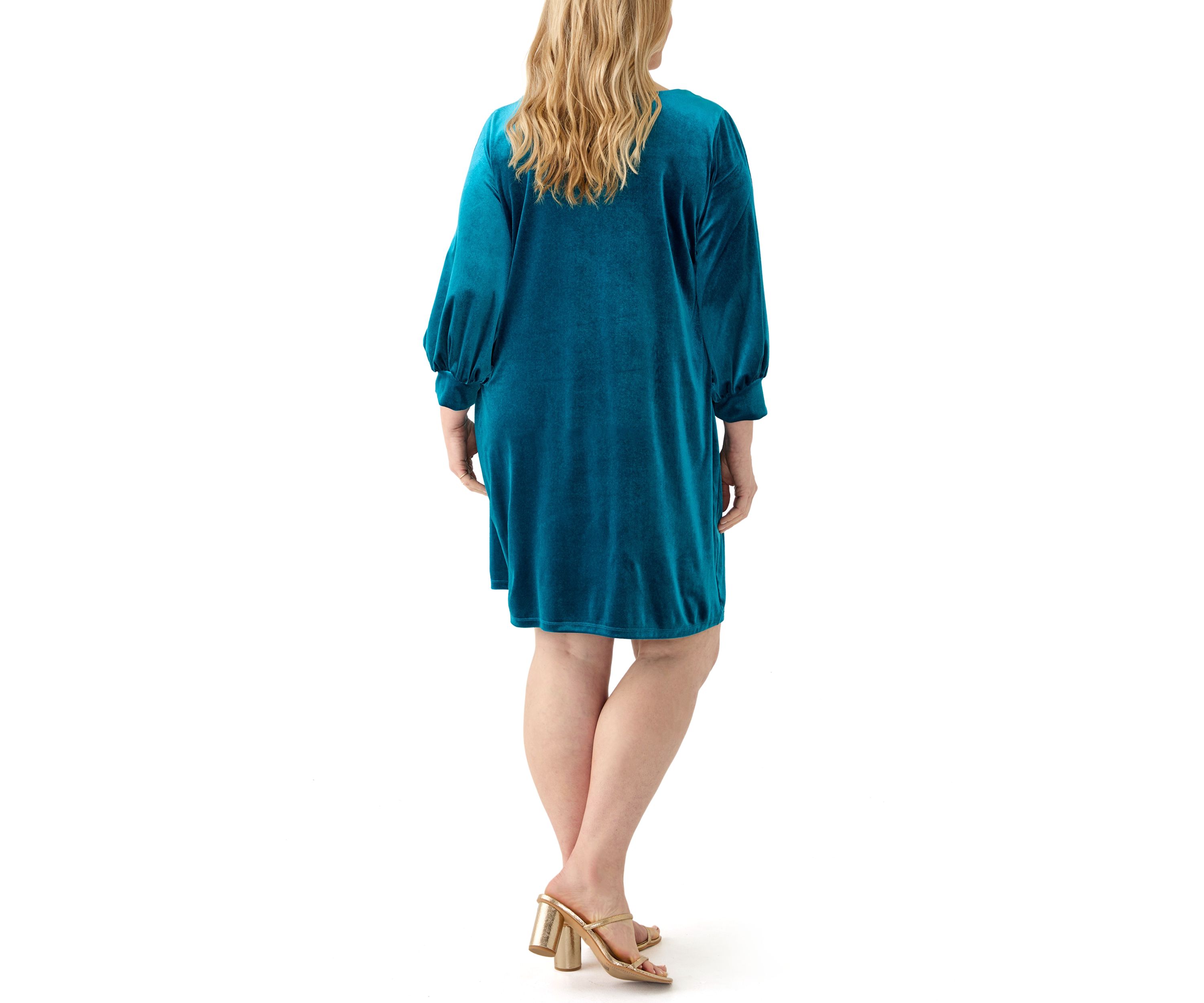 Womens 3/4 Sleeve Sheath Dress