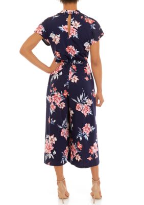 Immigratie Soepel Krijger Sandra Darren Women's Short Sleeve Floral Puff Print Surplice Crop Jumpsuit  | belk