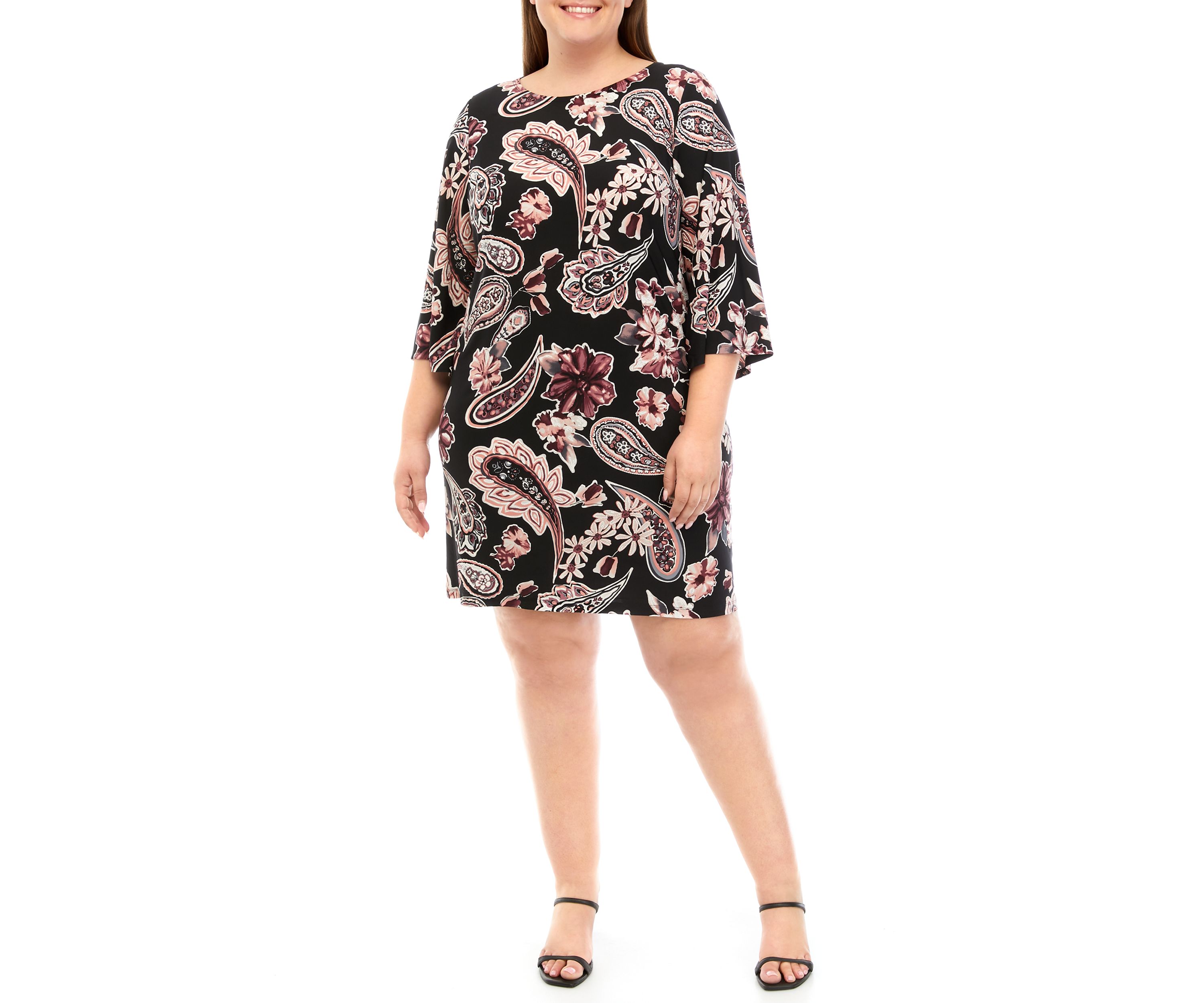 Plus Size Paisley Printed A-Line Dress