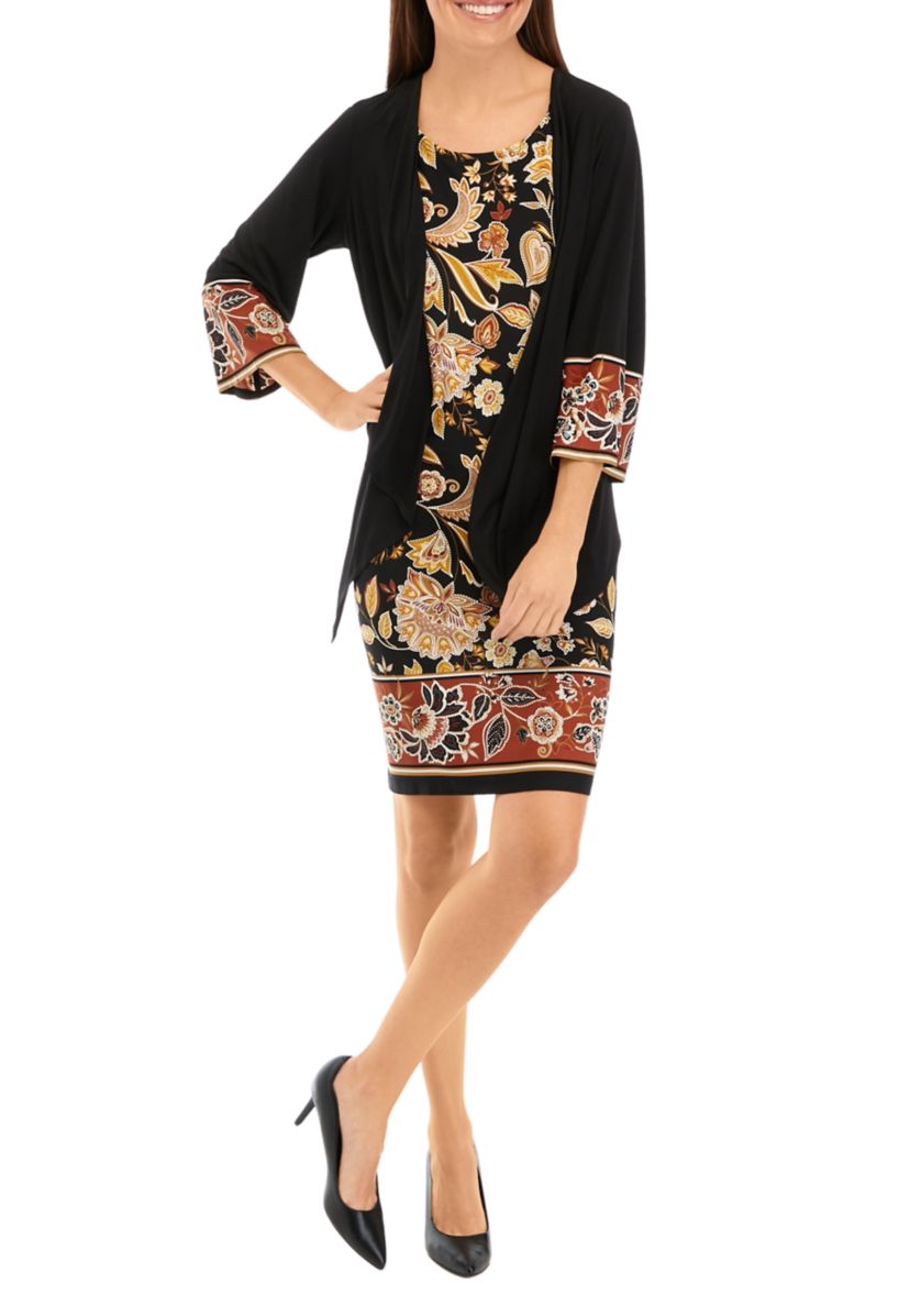 Womens Paisley Print Jacket Dress