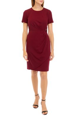 Women's Short Sleeve Scuba Crepe Dress